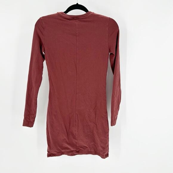 ARITZIA TNA Contour Crew Long-sleeved Mini Dress body on dress up or down size S - Picture 5 of 5